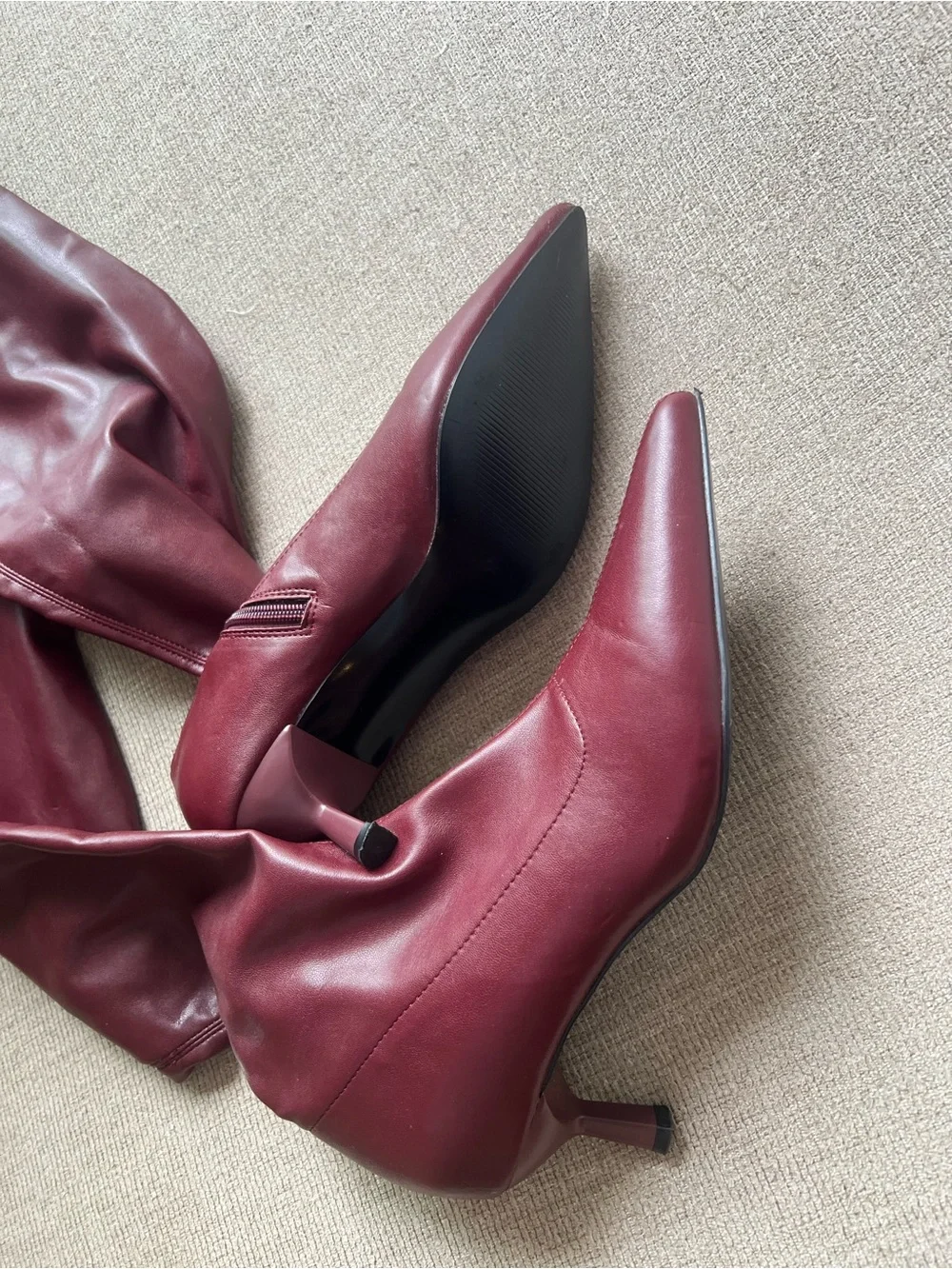 Madden Girl Deserai Burgundy Over The Knee Boots Women’s 8.5 Pointed Toe Heels